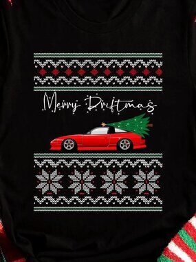 Merry Driftmas T-Shirt, Ugly Christmas Car Guy Tee